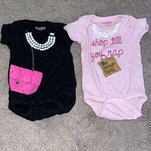 EUC set of 2 Baby Girl Onesies
